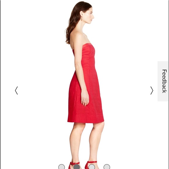 White House Black Market Strapless Coral Eyelet Dress.  Size 6.  Like New. - Picture 6 of 10